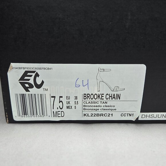 Kenneth Cole Women's Classic Tan Brooke Chain Heels 7.5 NWOT - Picture 7 of 7
